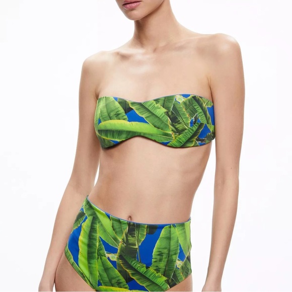 Alice + Olivia Peri Reversible Bandeau Bikini Top in Palm NWT - Picture 1 of 12